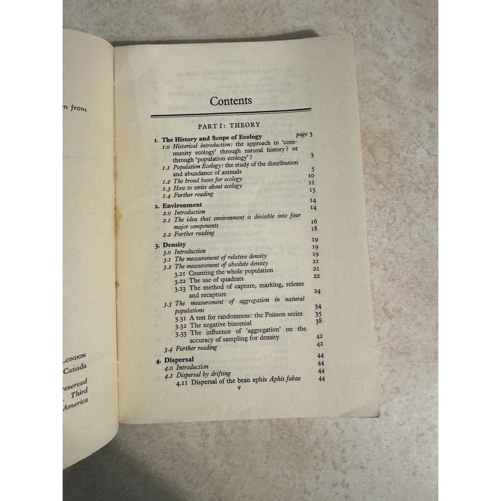 Introduction to the Study of Animal‎ Populations H.G. Andrewartha 1965 Vintage